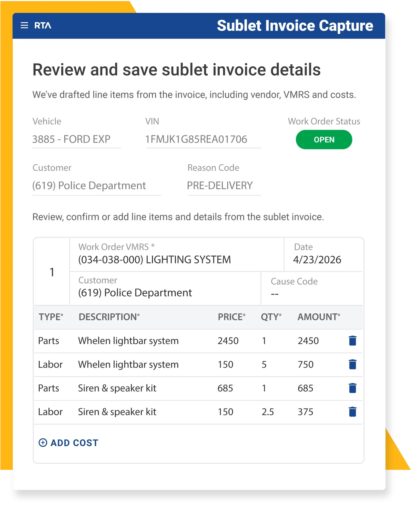 03 - Sublet Invoice Capture - Review 4