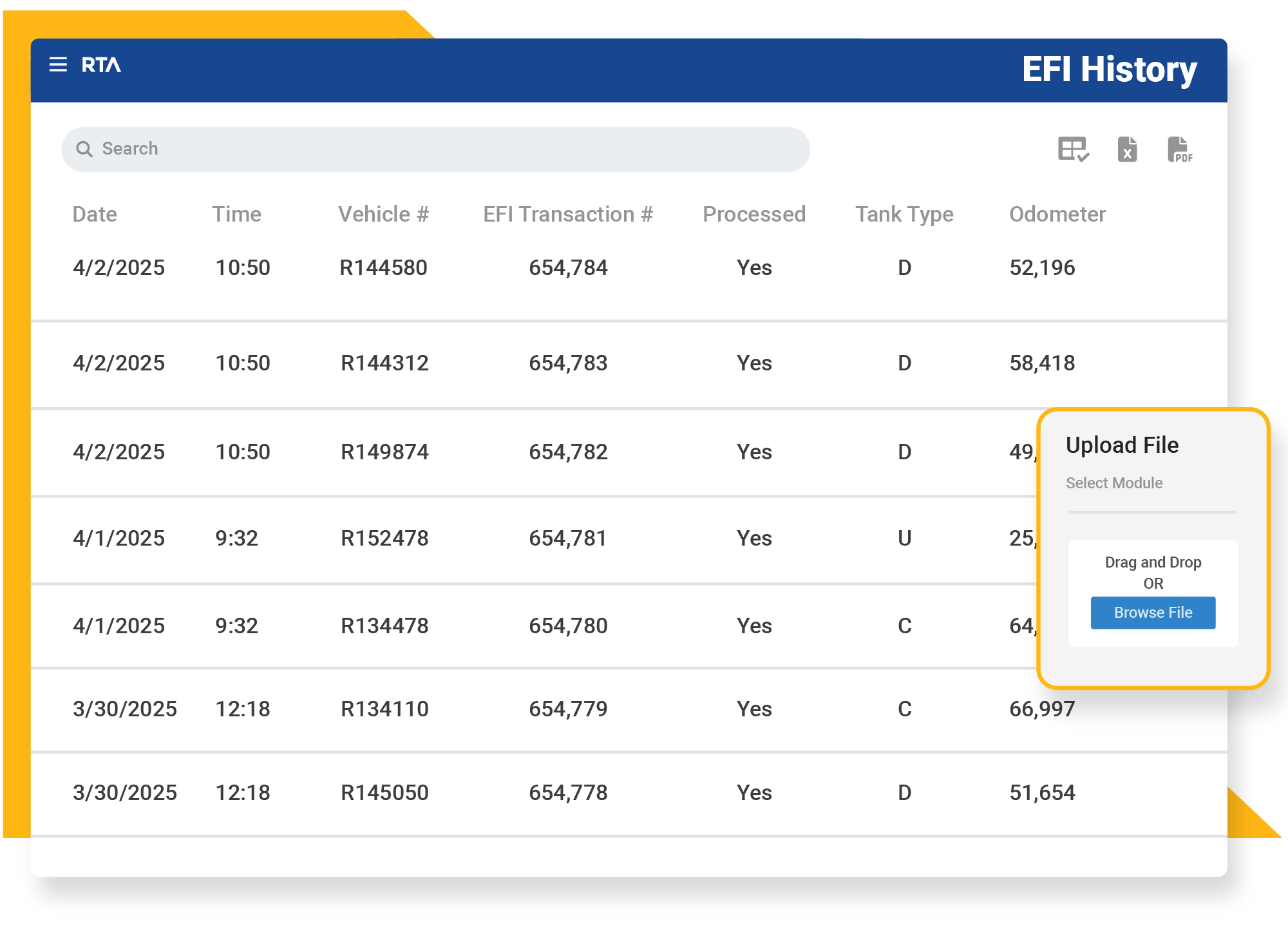 RTA-EFI-History