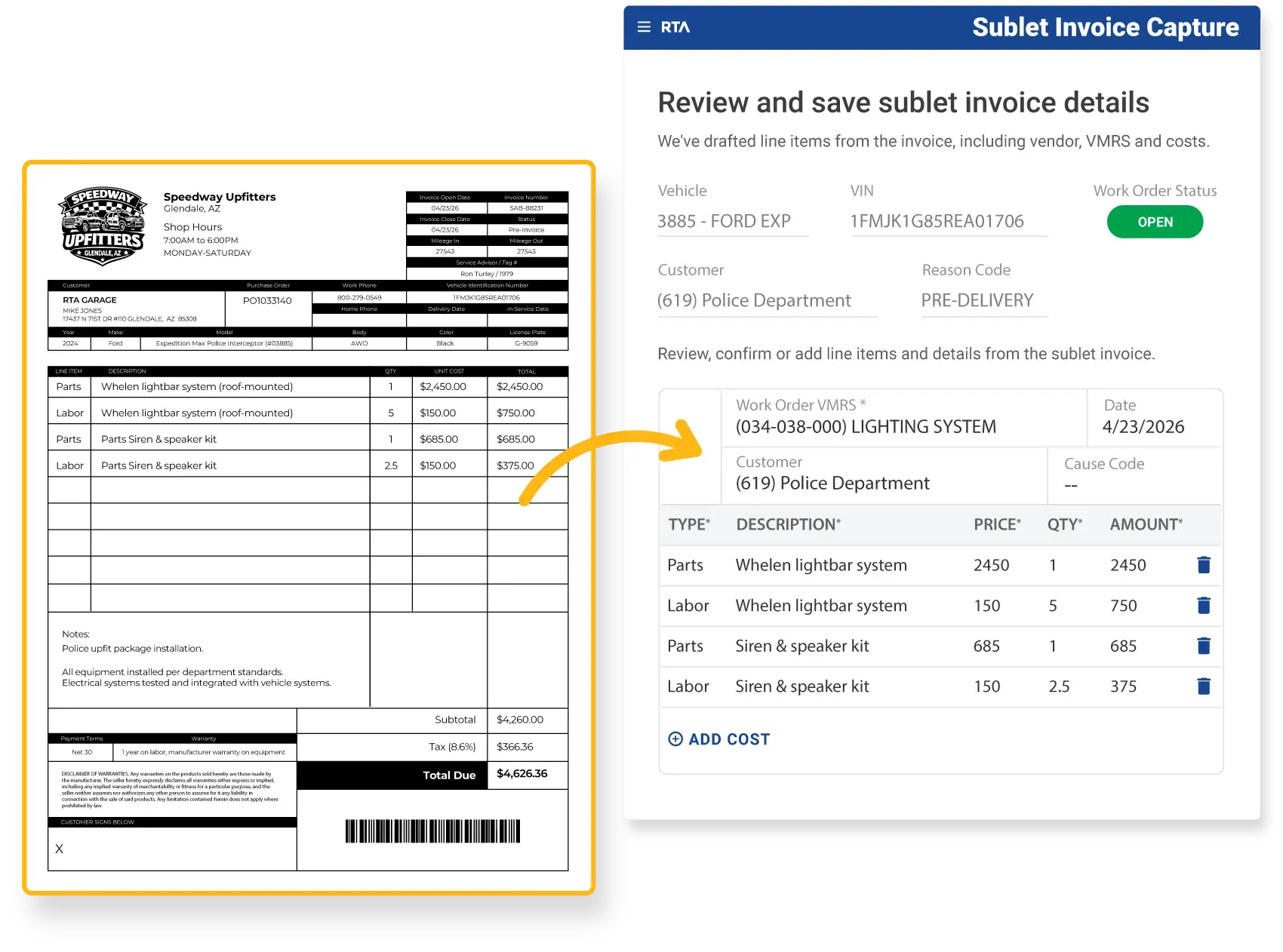 Sublet Invoice Capture 2