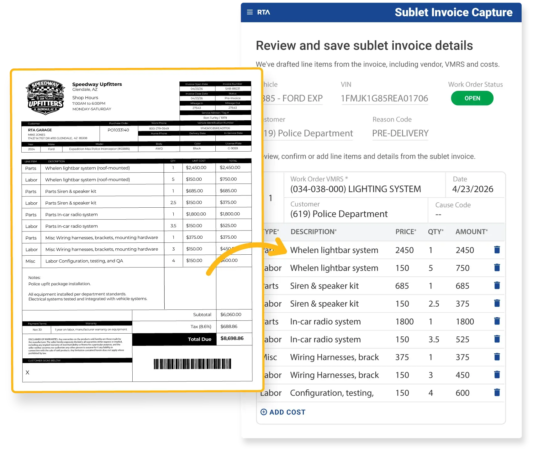 Sublet Invoice Capture Sublet Invoice Capture